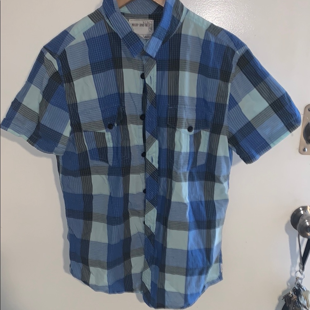 Warp and Weft Men's Blue Plaid Shirt
